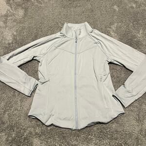 Title Nine Shirt Womens Medium Light Blue Long Sleeve Buttah LT Zip Jacket